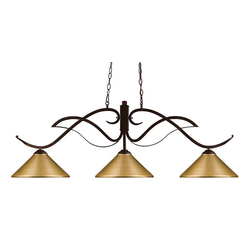 Z-Lite Phoenix 3 Light Island/Billiard Light, Bronze, Satin Gold - 126BRZ-MSG