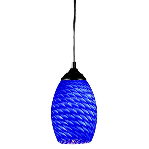 Z-Lite Jazz 1 Light Mini Pendant, Sand Black, Blue - 131-BLUE