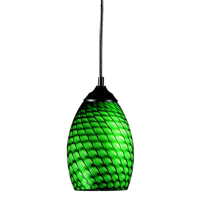 Z-Lite Jazz 1 Light Mini Pendant, Sand Black, Green - 131-GREEN