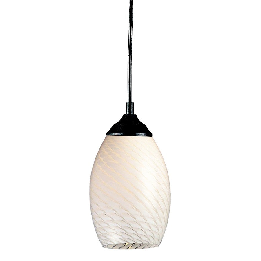 Z-Lite Jazz 1 Light Mini Pendant, Sand Black, White - 131-WHITE
