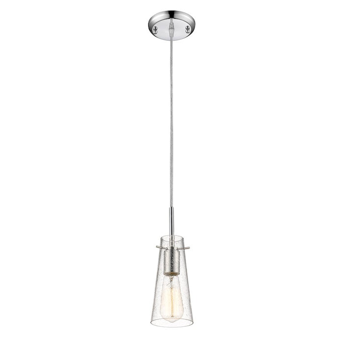 Z-Lite Monte 1 Light Mini Pendant, 4x10", Chrome, Clear Seedy - 132MP-CH