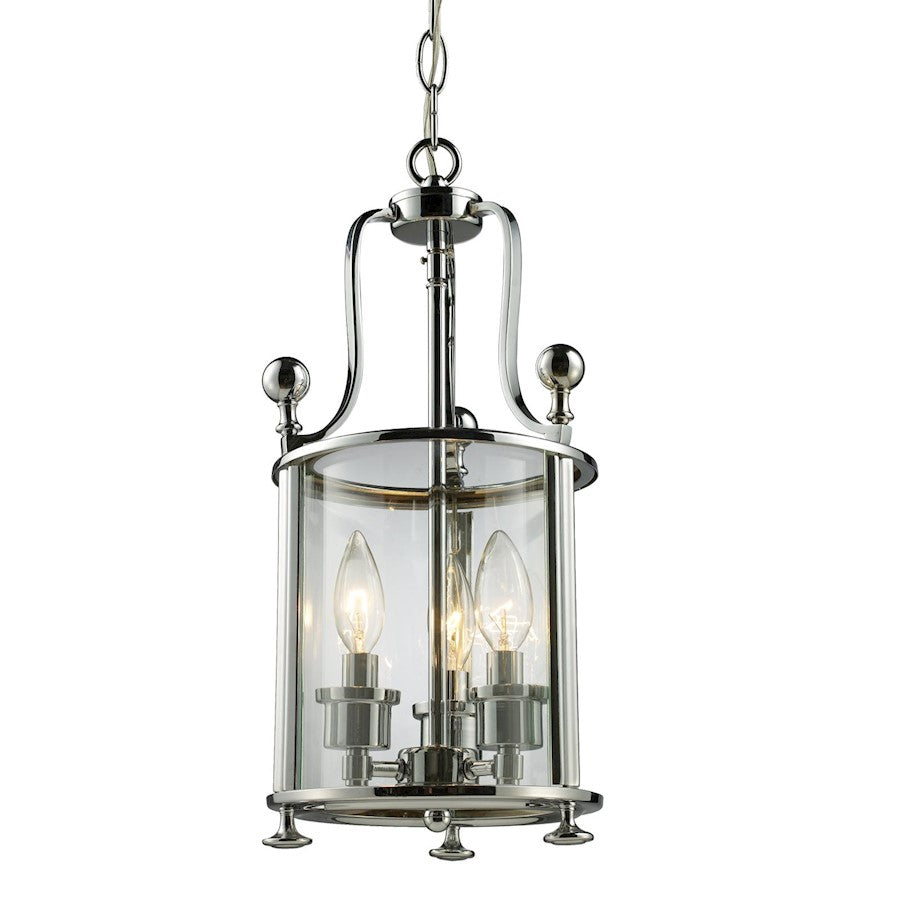 Z-Lite Wyndham 3 Light Pendant, Chrome, Clear - 134-3