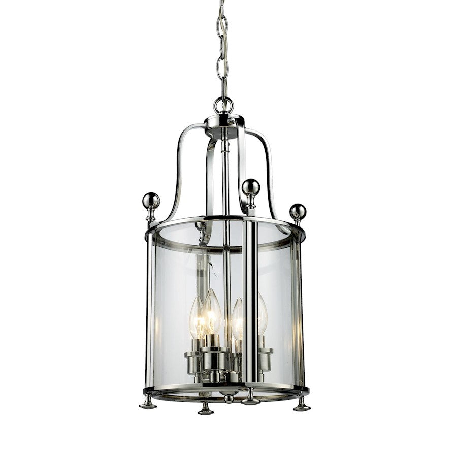 Z-Lite Wyndham 4 Light Pendant, Chrome, Clear - 134-4