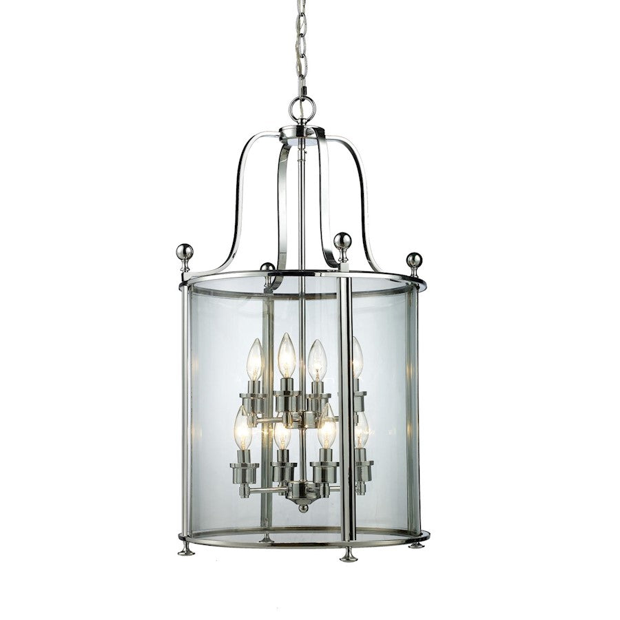 Z-Lite Wyndham 8 Light Pendant, Chrome, Clear - 134-8