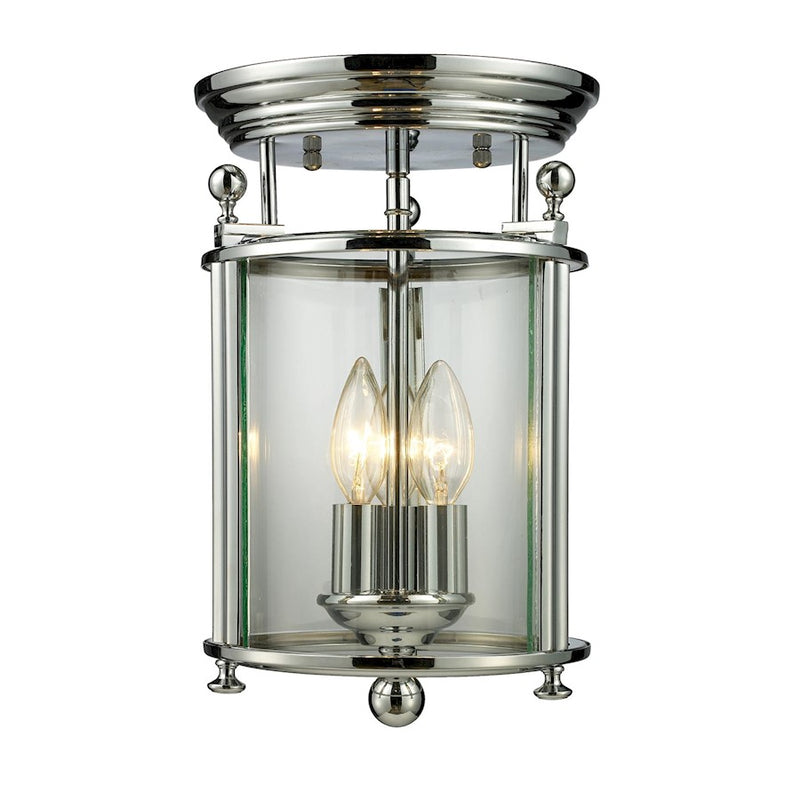 Z-Lite Wyndham 3 Light Flush Mount, Chrome, Clear - 134F