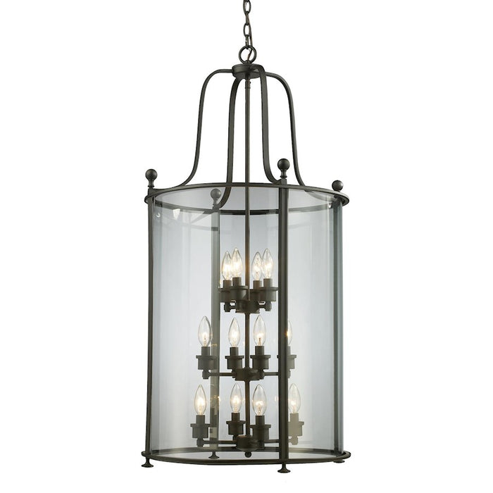 Z-Lite Wyndham 12 Light Pendant, Bronze, Clear - 135-12
