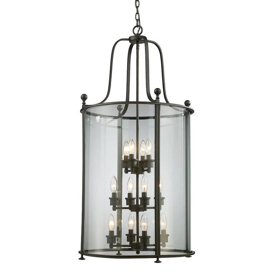 Z-Lite Wyndham 12 Light Pendant, Bronze, Clear - 135-12