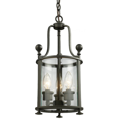 Z-Lite Wyndham 3 Light Pendant, Bronze, Clear - 135-3