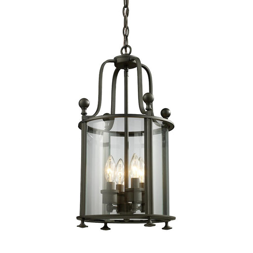 Z-Lite Wyndham 4 Light Pendant, Bronze, Clear - 135-4