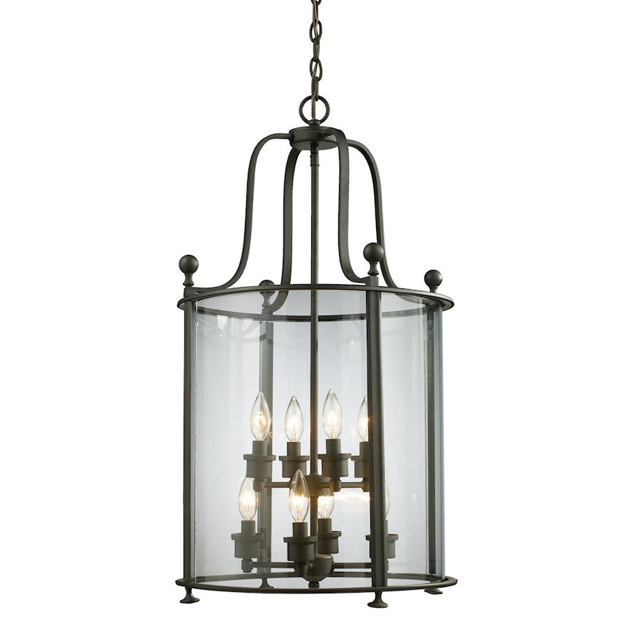 Z-Lite Wyndham 8 Light Pendant, Bronze, Clear - 135-8