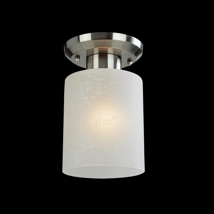 Z-Lite Coba Light 1 Light Flush Mount, Brushed Nickel, White Linen - 152F-1