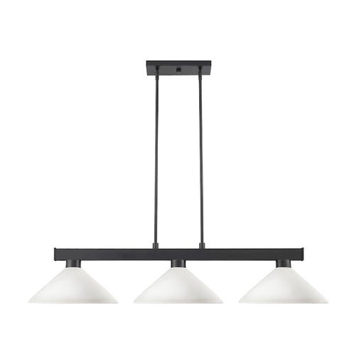 Z-Lite Coba Light 3 Light 8" Island/Billiard, Black, Opal Angle - 152MB-AMO14