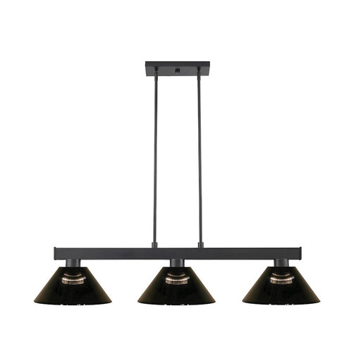Z-Lite Coba Light 3 Light 8" Island/Billiard, Matte Black, Smoke - 152MB-ARS