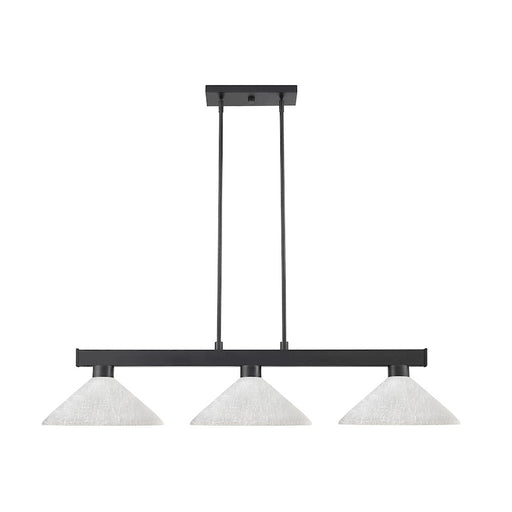 Z-Lite Coba Light 3 Light 8" Island/Billiard, Matte Black, White Linen - 152MB-AWL14