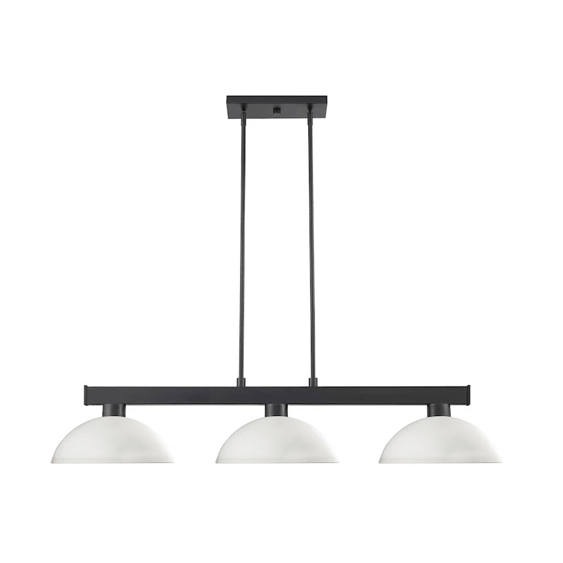 Z-Lite Coba Light 3 Light 8" Island/Billiard, Black, Opal Dome - 152MB-DMO14