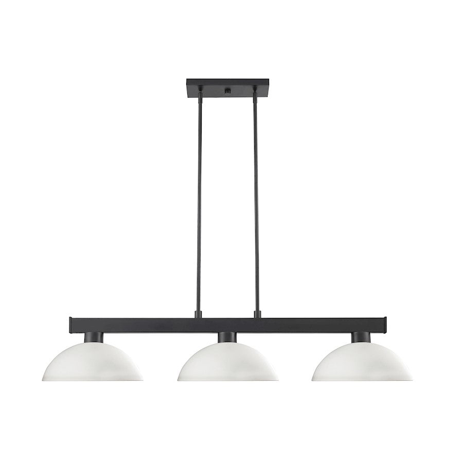 Z-Lite Coba Light 3 Light 8" Island/Billiard, Black, Opal Dome - 152MB-DMO14