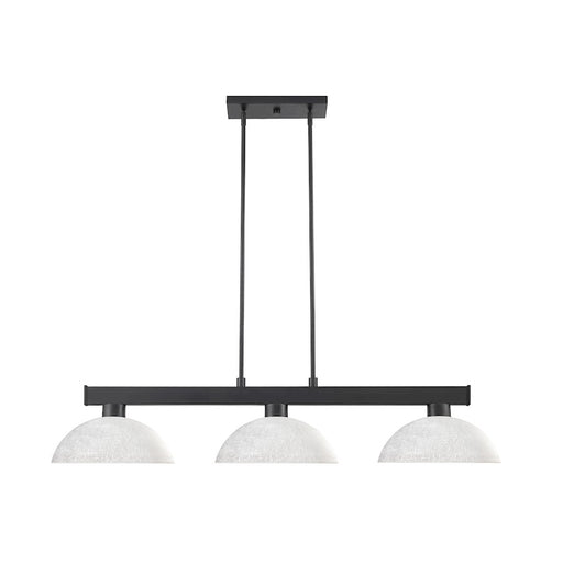 Z-Lite Coba Light 3 Light 8" Island/Billiard, Matte Black, While Linen - 152MB-DWL14