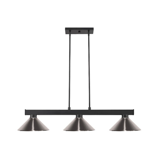 Z-Lite Coba Light 3 Light 8" Island/Billiard, Black, Brushed Nickel - 152MB-MBN