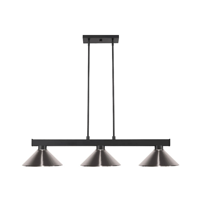 Z-Lite Coba Light 3 Light 8" Island/Billiard, Black, Brushed Nickel - 152MB-MBN