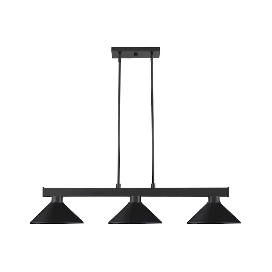 Z-Lite Coba Light 3 Light 8" Island/Billiard, Matte Black, Matte Black - 152MB-MMB