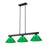 Z-Lite Coba Light 3 Light Billiard, Matte Black/Green - 152MB-PGR