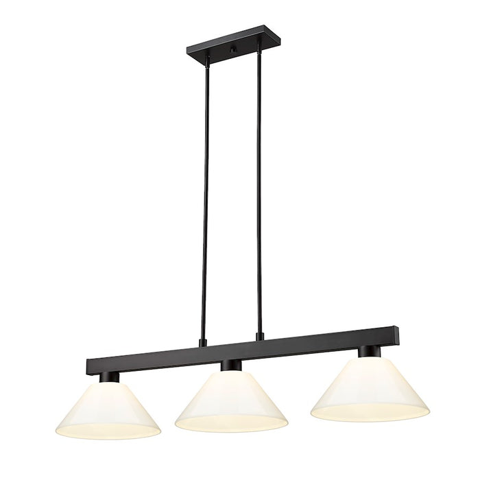 Z-Lite Coba Light 3 Light Billiard, Matte Black/White - 152MB-PWH