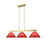 Z-Lite Cobalt 3 Light Billiard, Modern Gold/Burgandy