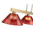 Z-Lite Cobalt 3 Light Billiard, Modern Gold/Burgandy