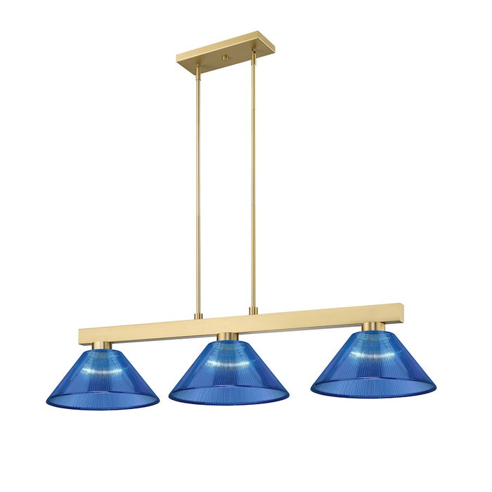 Z-Lite Cobalt 3 Light Billiard, Modern Gold/Dark Blue - 152MGLD-ARDB