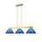 Z-Lite Cobalt 3 Light Billiard, Modern Gold/Dark Blue