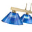 Z-Lite Cobalt 3 Light Billiard, Modern Gold/Dark Blue