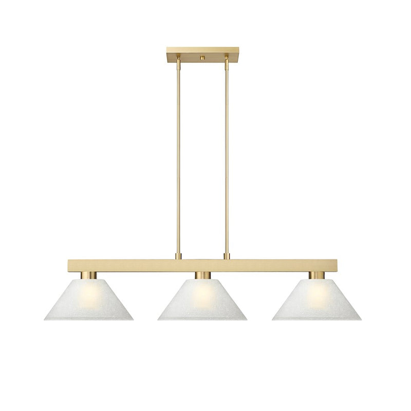 Z-Lite Cobalt 3 Light 14.25" Billiard, Modern Gold/White Linen