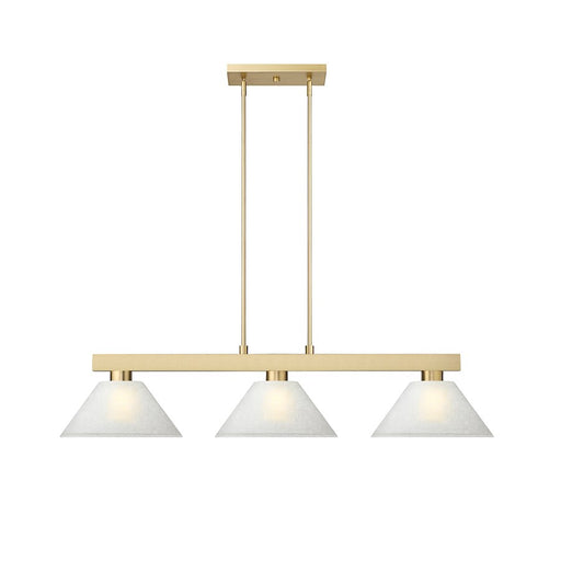 Z-Lite Cobalt 3 Light 14.25" Billiard, Modern Gold/White Linen
