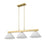 Z-Lite Cobalt 3 Light 14.25" Billiard, Modern Gold/White Linen