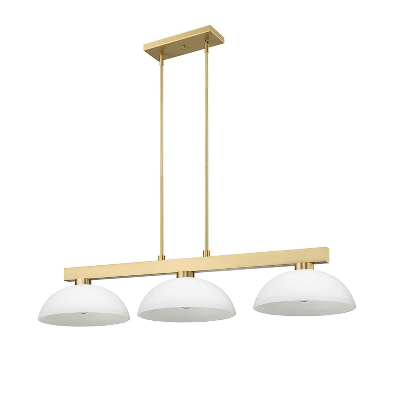 Z-Lite Cobalt 3 Light 13" Billiard, Modern Gold/Matte Opal