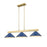 Z-Lite Cobalt 3 Light Billiard, Modern Gold/Navy Blue - 152MGLD-MNB