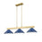 Z-Lite Cobalt 3 Light Billiard, Modern Gold/Navy Blue