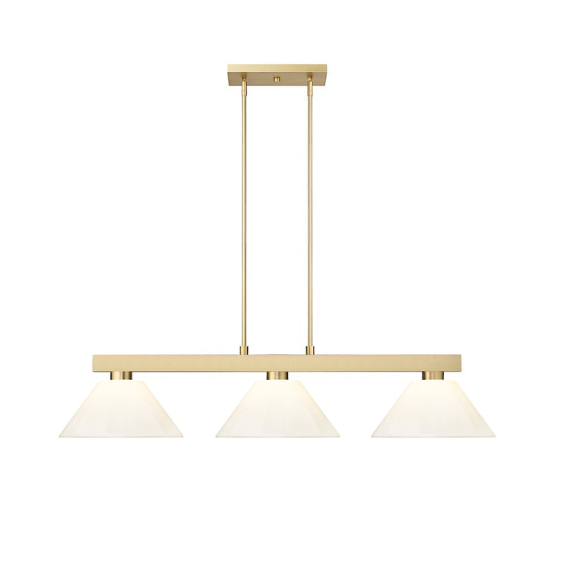 Z-Lite Cobalt 3 Light Billiard, Modern Gold/White