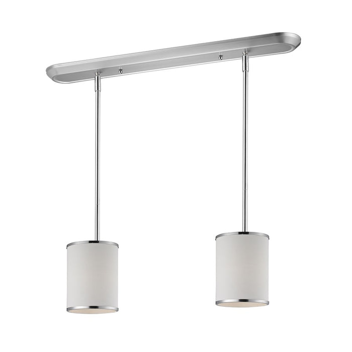 Z-Lite Cameo 2 Light Island/Billiard, Chrome/White Linen - 164-6-2-SQ