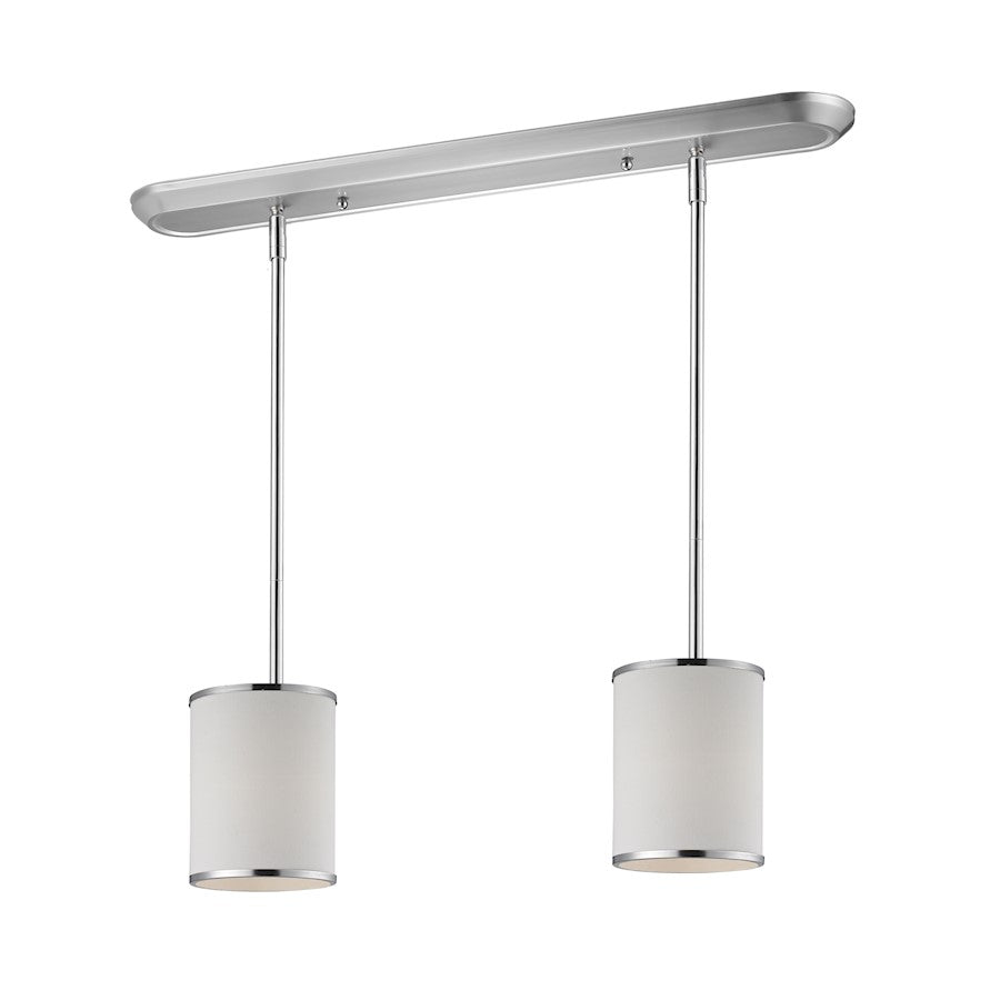 Z-Lite Cameo 2 Light Island/Billiard, Chrome/White Linen - 164-6-2-SQ