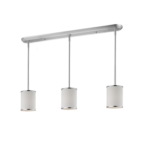 Z-Lite Cameo 3 Light Island/Billiard Light, Chrome, White Linen - 164-6-3