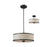 Z-Lite Cameo 3 Light Conv Pendant, 15.63x6.8", Factory Bronze, Crème Linen - 165-16