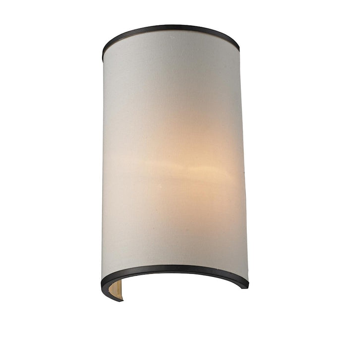 Z-Lite Cameo 1 Light Wall Sconce, Factory Bronze, Crème Linen - 165-1S