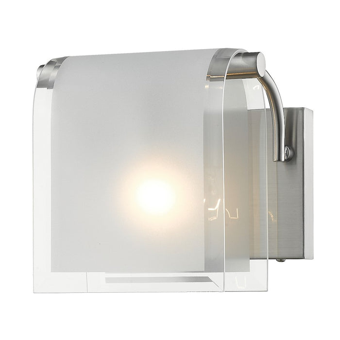 Z-Lite Zephyr 1 Light Wall Sconce, Nickel, Clear Beveled & Frosted - 169-1S-BN