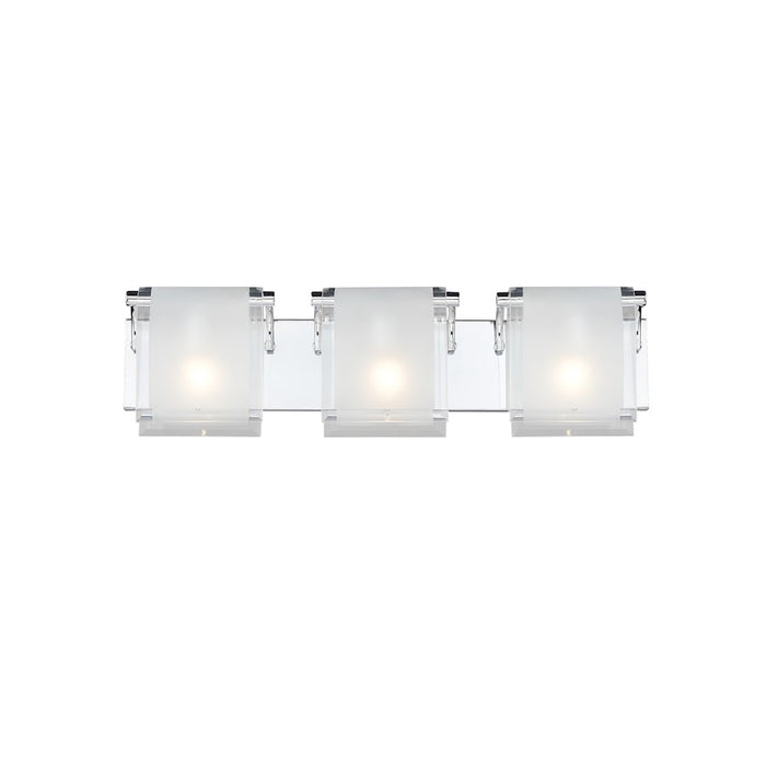 Z-Lite Zephyr 3 Light Vanity Light, Chrome, Clear Beveled & Frosted - 169-3V