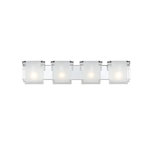 Z-Lite Zephyr 4 Light Vanity Light, Chrome, Clear Beveled & Frosted - 169-4V