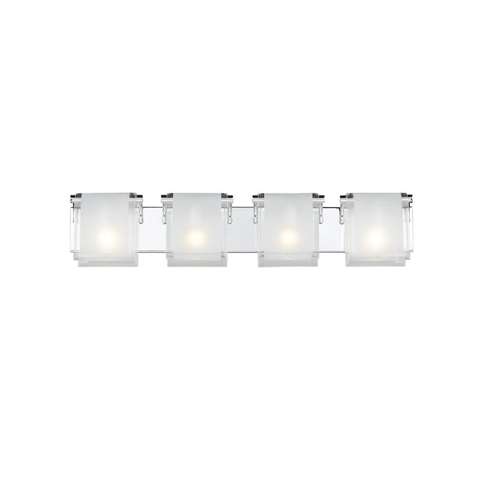 Z-Lite Zephyr 4 Light Vanity Light, Chrome, Clear Beveled & Frosted - 169-4V