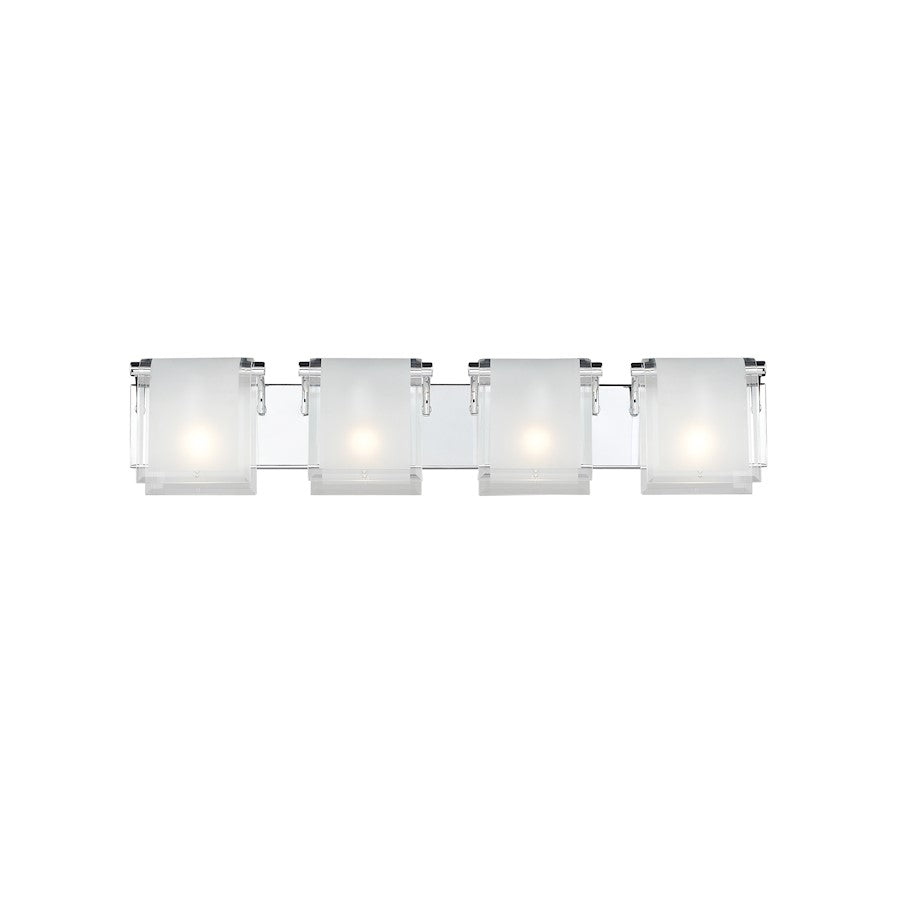 Z-Lite Zephyr 4 Light Vanity Light, Chrome, Clear Beveled & Frosted - 169-4V