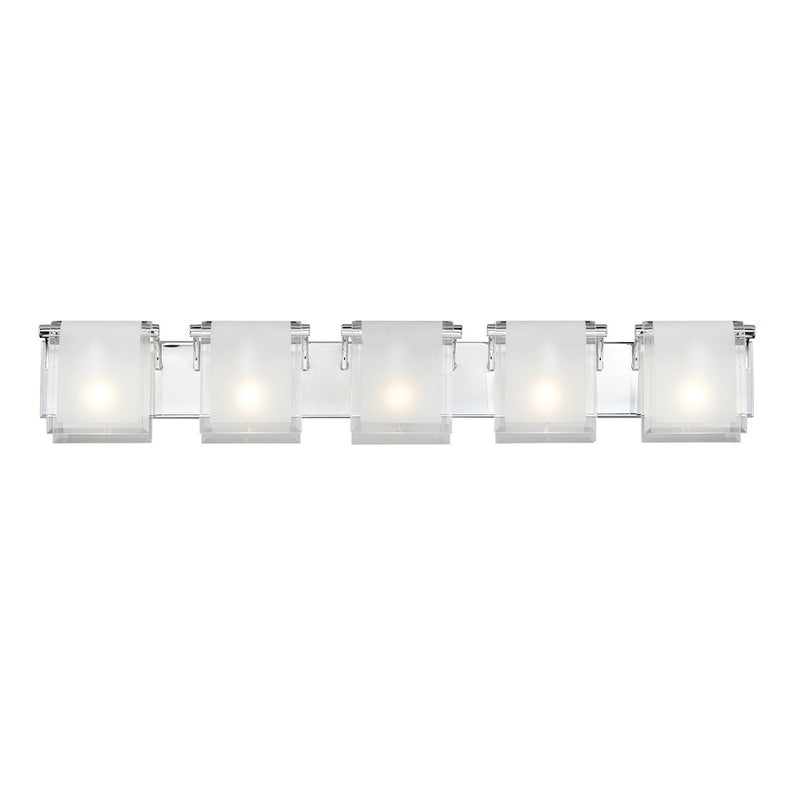 Z-Lite Zephyr 5 Light Vanity Light, Chrome, Clear Beveled & Frosted - 169-5V