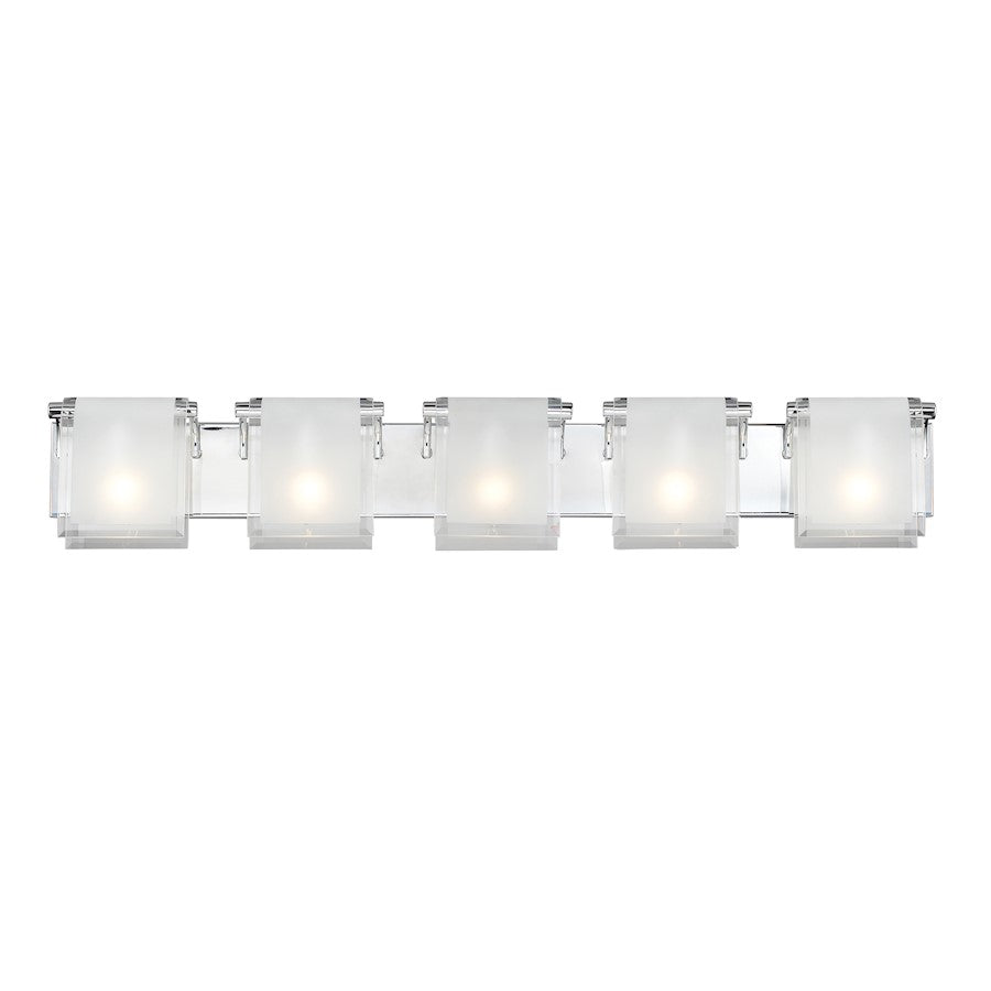 Z-Lite Zephyr 5 Light Vanity Light, Chrome, Clear Beveled & Frosted - 169-5V